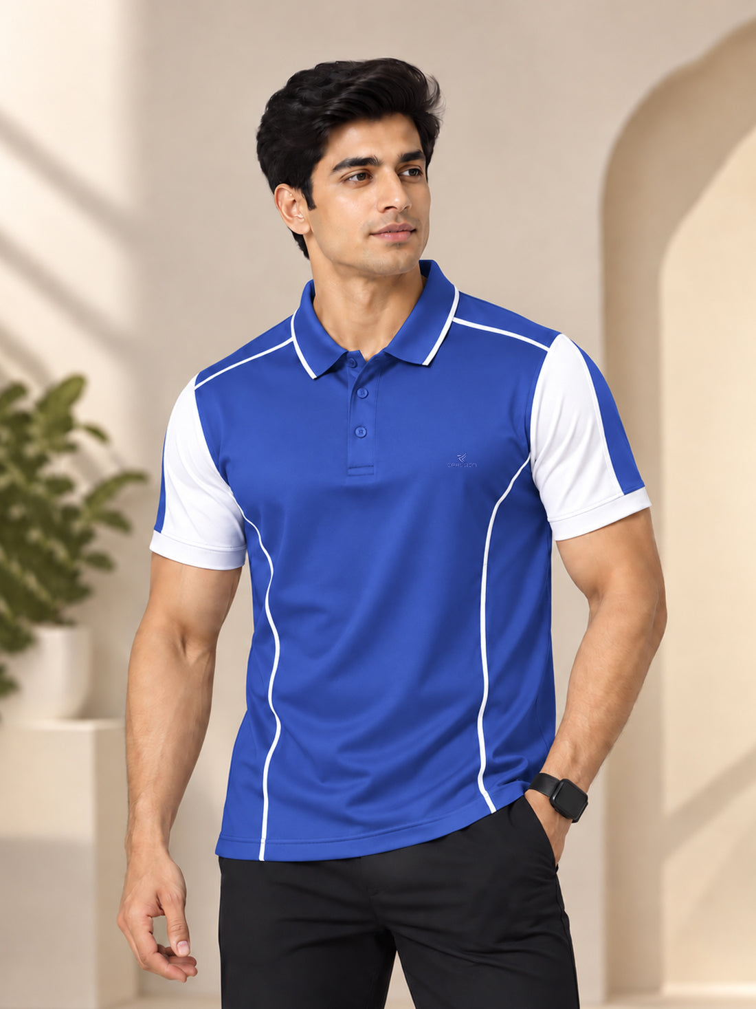 Men's 250 GSM Polyester Spandex Half-Sleeve Polo T-Shirt | Premium Performance Fabric | Wholesale Manufacturer