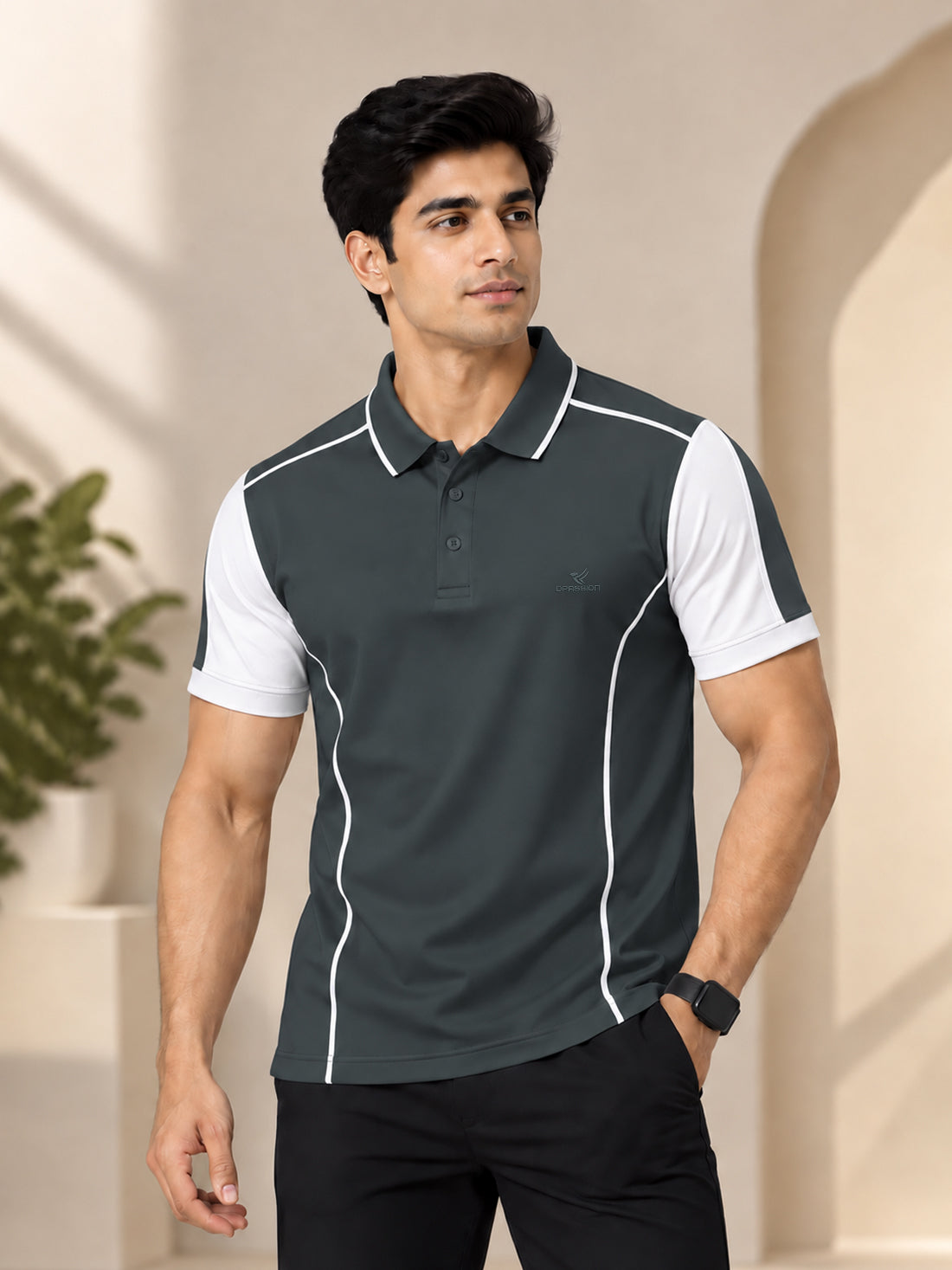Men's 250 GSM Polyester Spandex Half-Sleeve Polo T-Shirt | Premium Performance Fabric | Wholesale Manufacturer