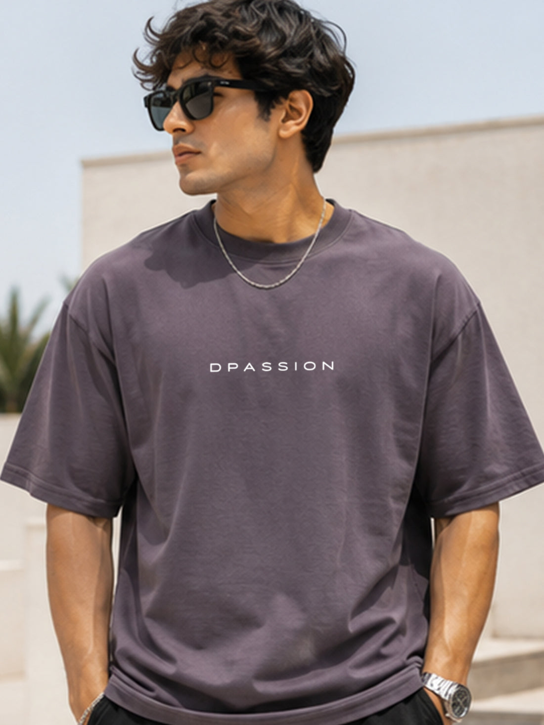 Men's Oversized Drop Shoulder T-Shirt | 100% Cotton Relaxed Fit Round Neck Streetwear Tee