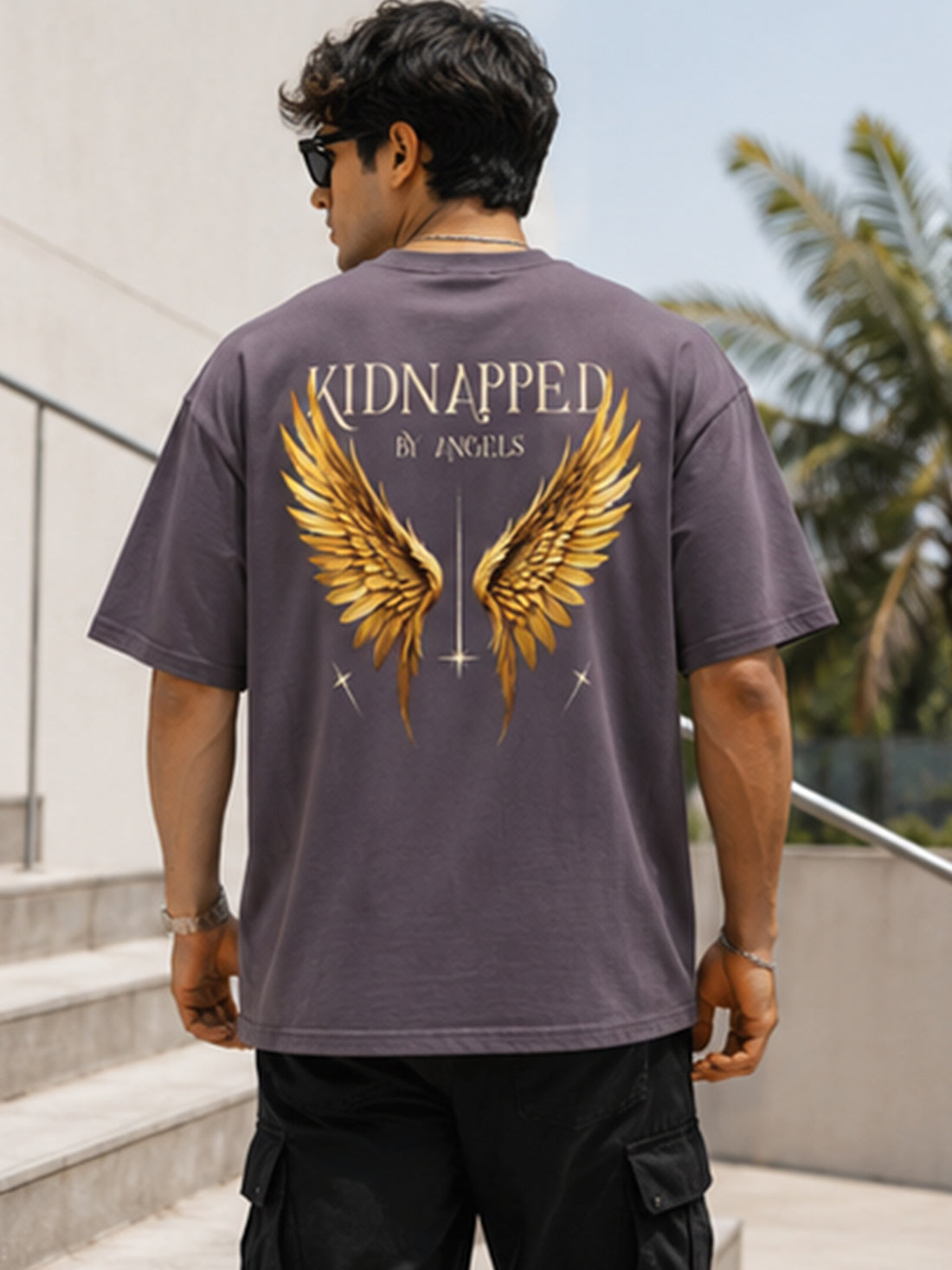 Men's Oversized Drop Shoulder T-Shirt | 100% Cotton Relaxed Fit Round Neck Streetwear Tee
