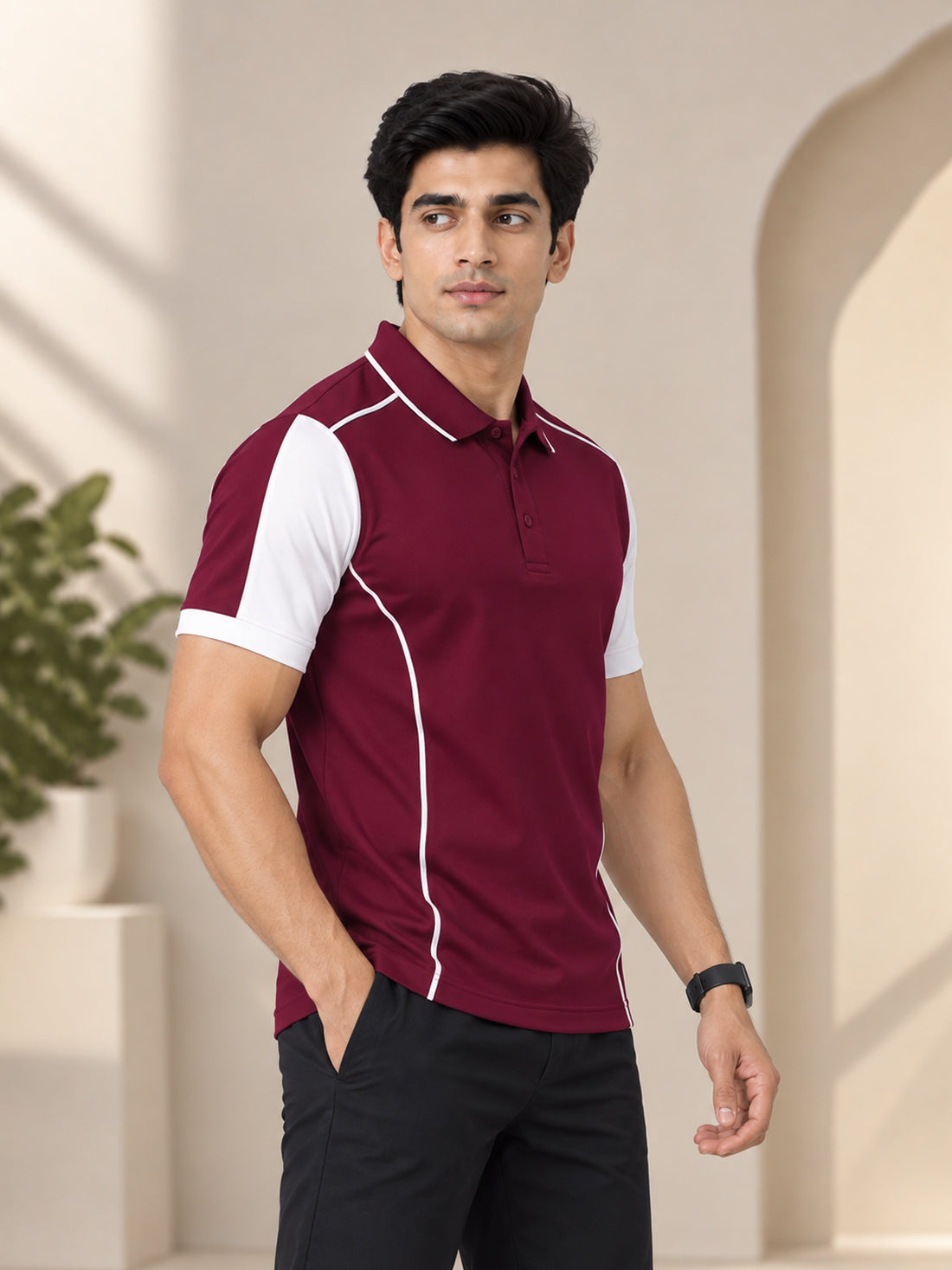 Men's 250 GSM Polyester Spandex Half-Sleeve Polo T-Shirt | Premium Performance Fabric | Wholesale Manufacturer