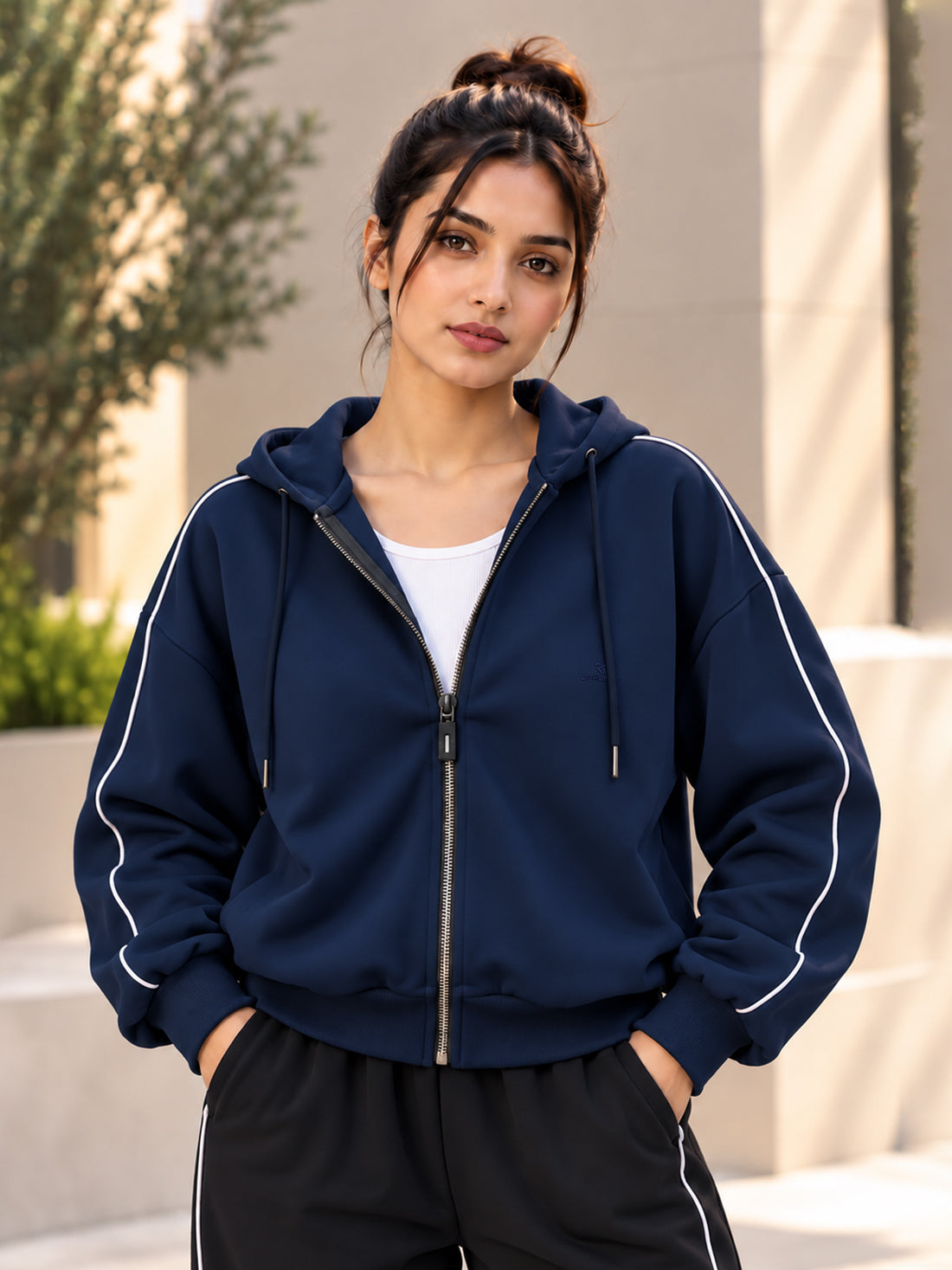 Dpassion Women’s Premium 320 GSM Cotton Fleece Full-Zip Hooded Sweatshirt – Manufacturer, Wholesaler & Exporter