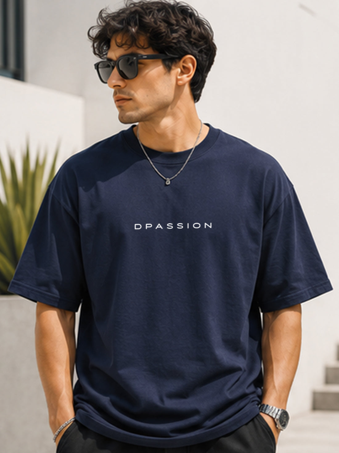 Men's Oversized Drop Shoulder T-Shirt | 100% Cotton Relaxed Fit Round Neck Streetwear Tee