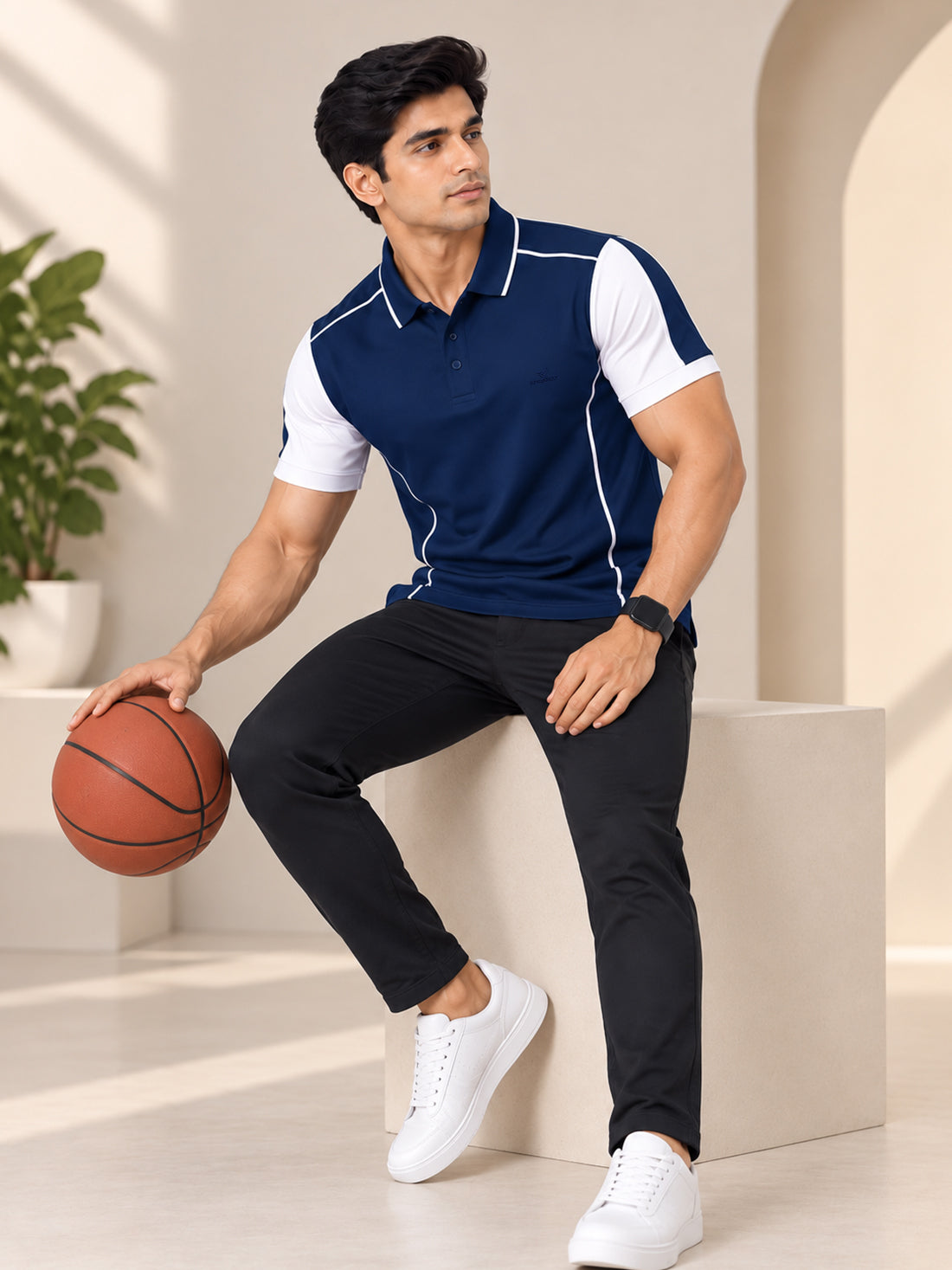 Men's 250 GSM Polyester Spandex Half-Sleeve Polo T-Shirt | Premium Performance Fabric | Wholesale Manufacturer
