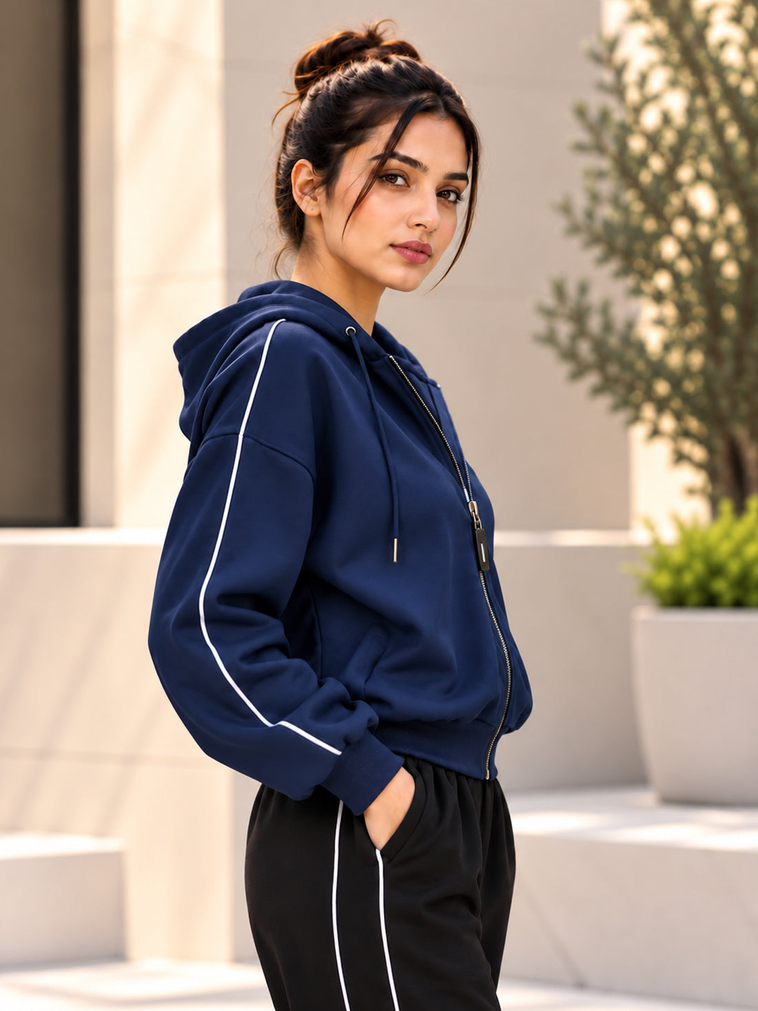 Dpassion Women’s Premium 320 GSM Cotton Fleece Full-Zip Hooded Sweatshirt – Manufacturer, Wholesaler & Exporter