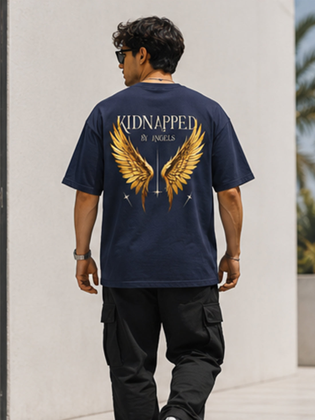 Men's Oversized Drop Shoulder T-Shirt | 100% Cotton Relaxed Fit Round Neck Streetwear Tee
