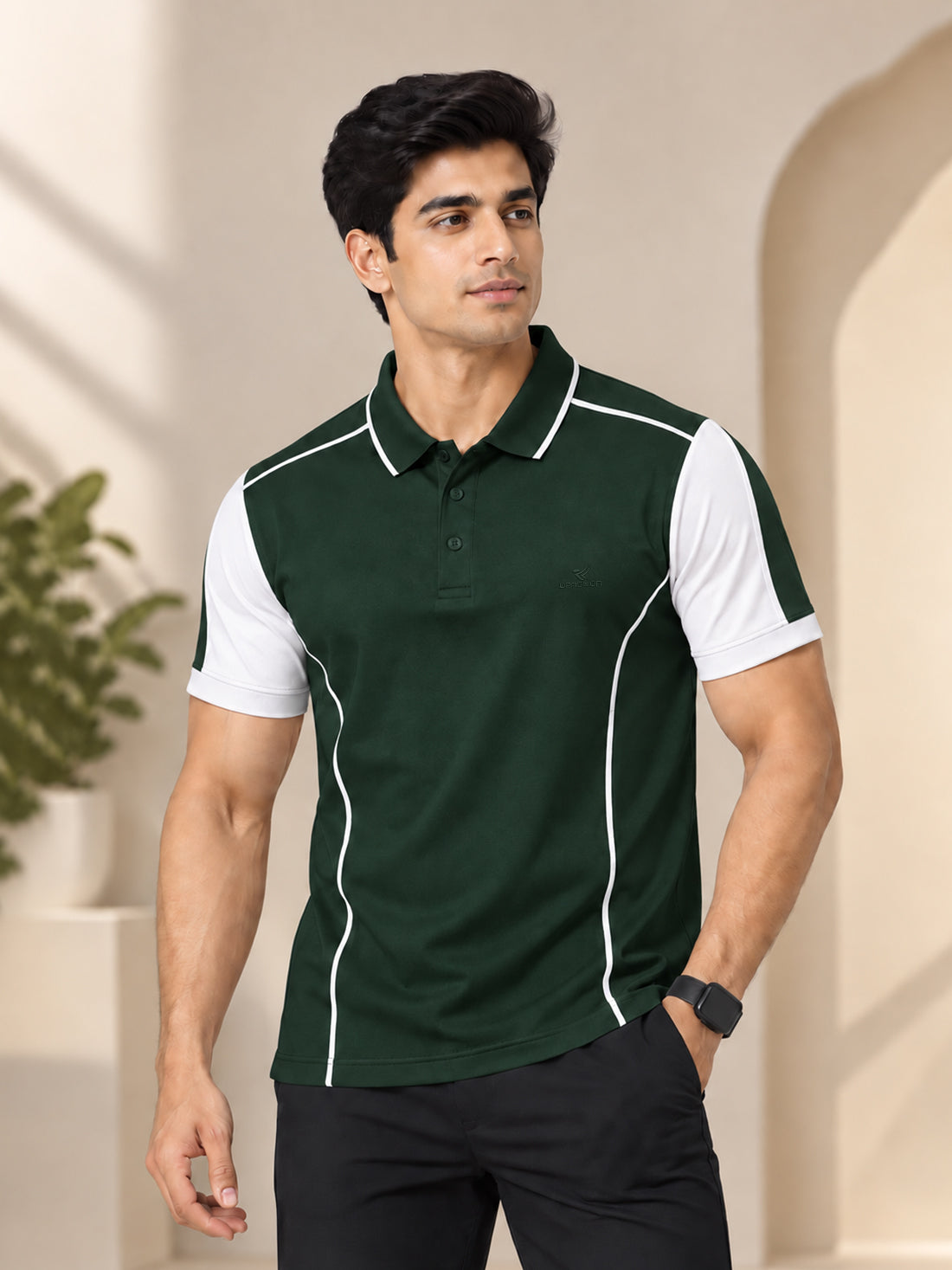 Men's 250 GSM Polyester Spandex Half-Sleeve Polo T-Shirt | Premium Performance Fabric | Wholesale Manufacturer