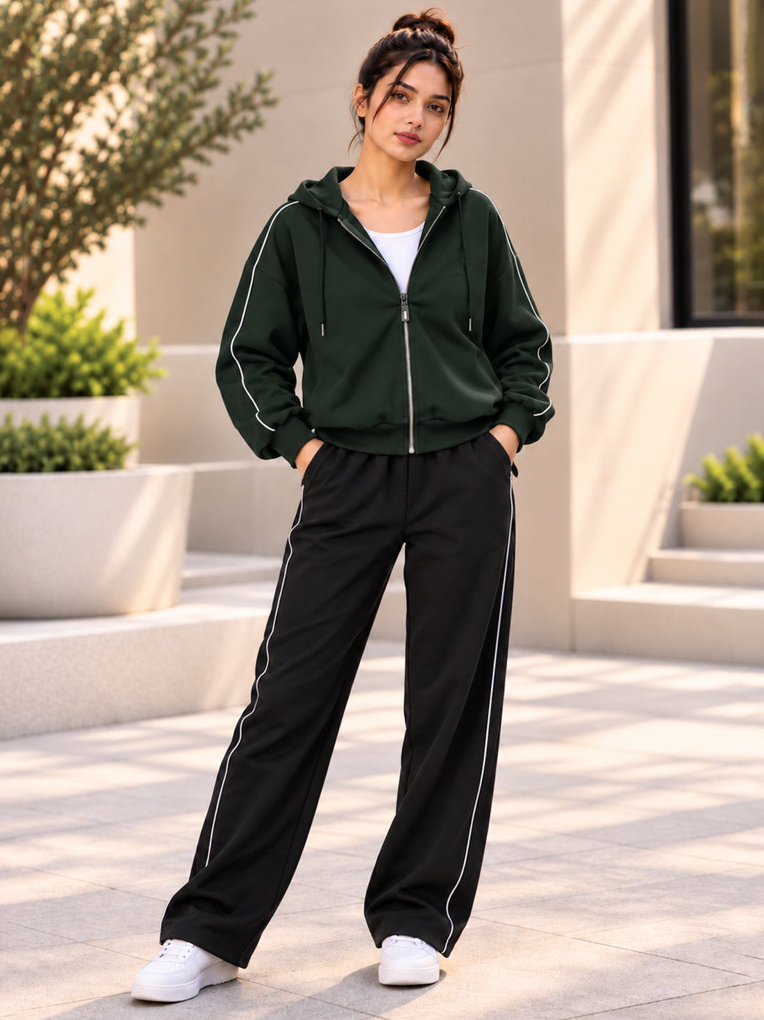 Dpassion Women’s Premium 320 GSM Cotton Fleece Full-Zip Hooded Sweatshirt – Manufacturer, Wholesaler & Exporter
