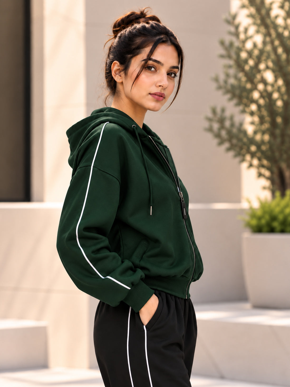 Dpassion Women’s Premium 320 GSM Cotton Fleece Full-Zip Hooded Sweatshirt – Manufacturer, Wholesaler & Exporter