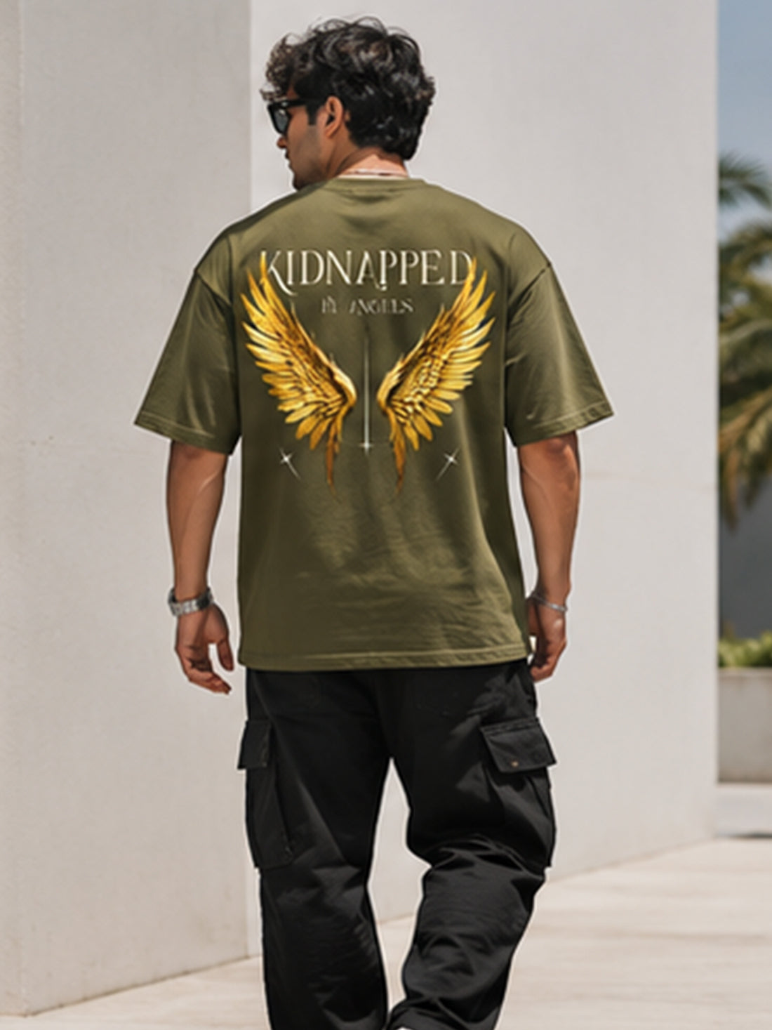 Men's Oversized Drop Shoulder T-Shirt | 100% Cotton Relaxed Fit Round Neck Streetwear Tee