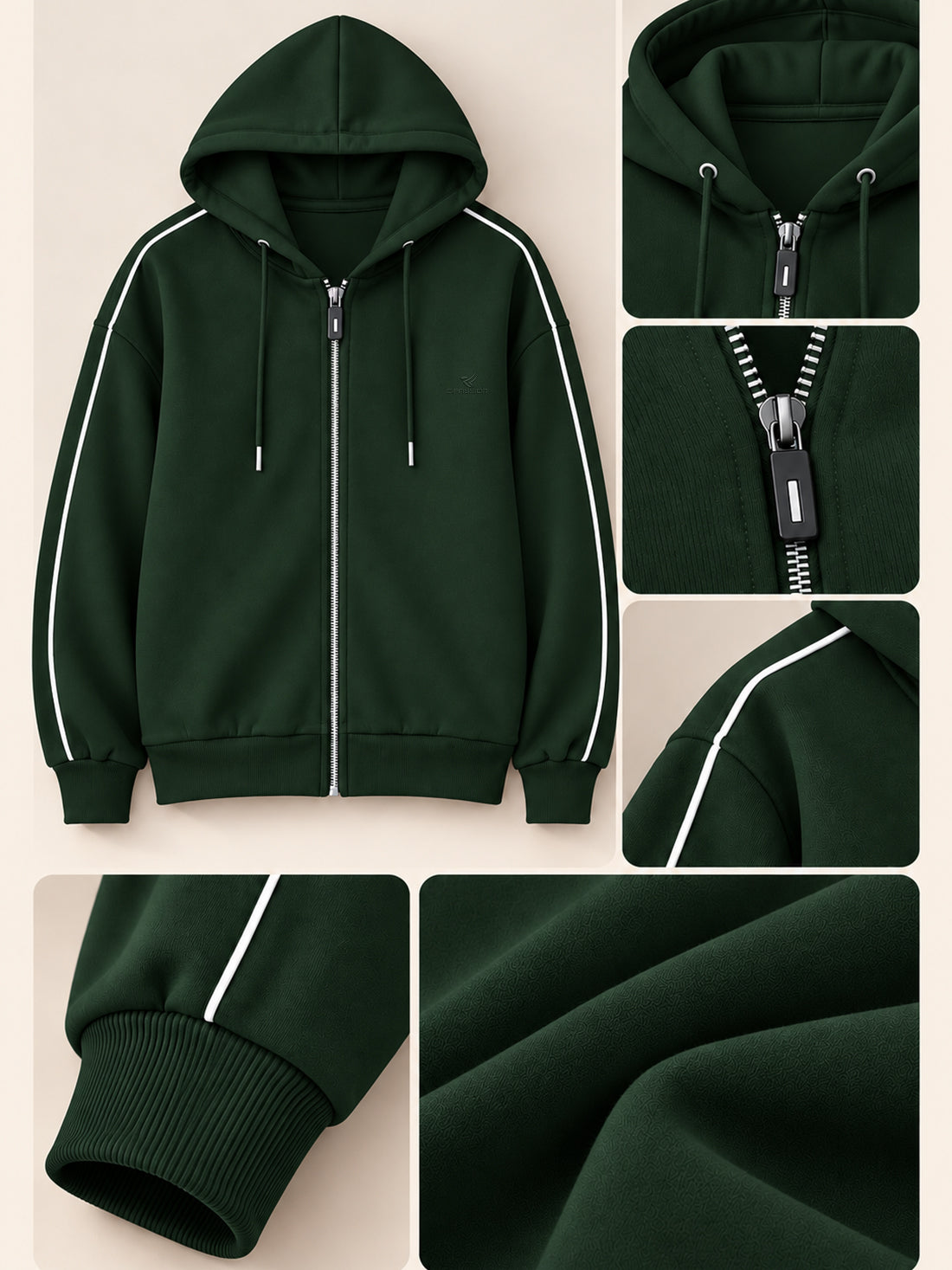 Dpassion Women’s Premium 320 GSM Cotton Fleece Full-Zip Hooded Sweatshirt – Manufacturer, Wholesaler & Exporter