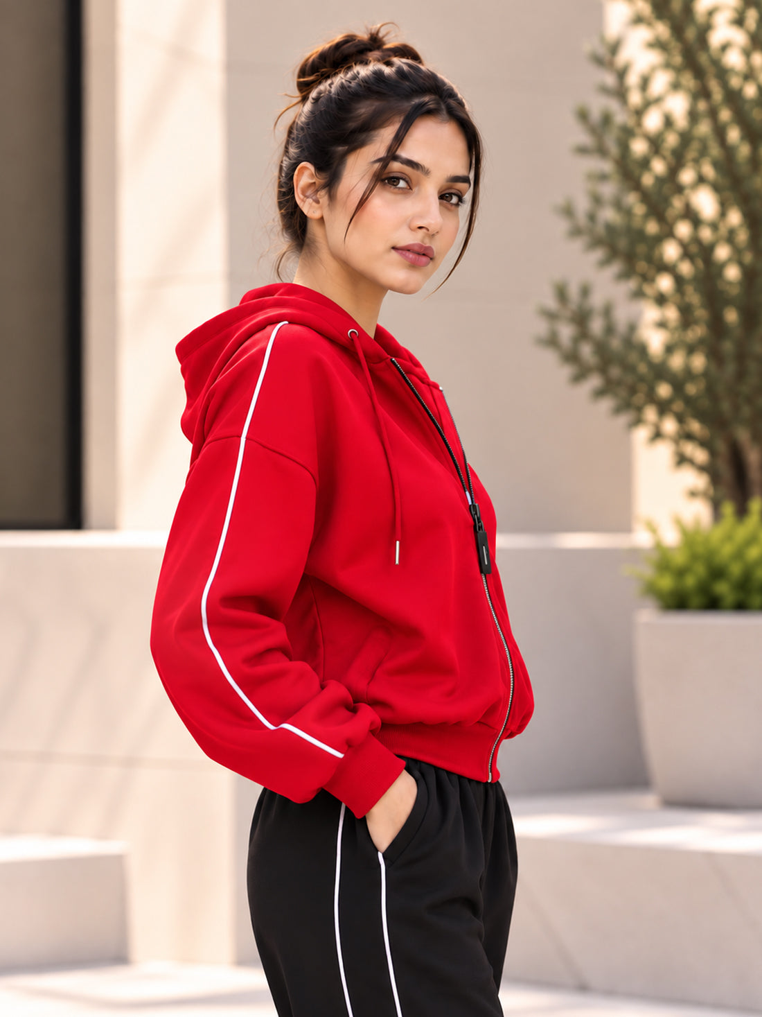 Dpassion Women’s Premium 320 GSM Cotton Fleece Full-Zip Hooded Sweatshirt – Manufacturer, Wholesaler & Exporter