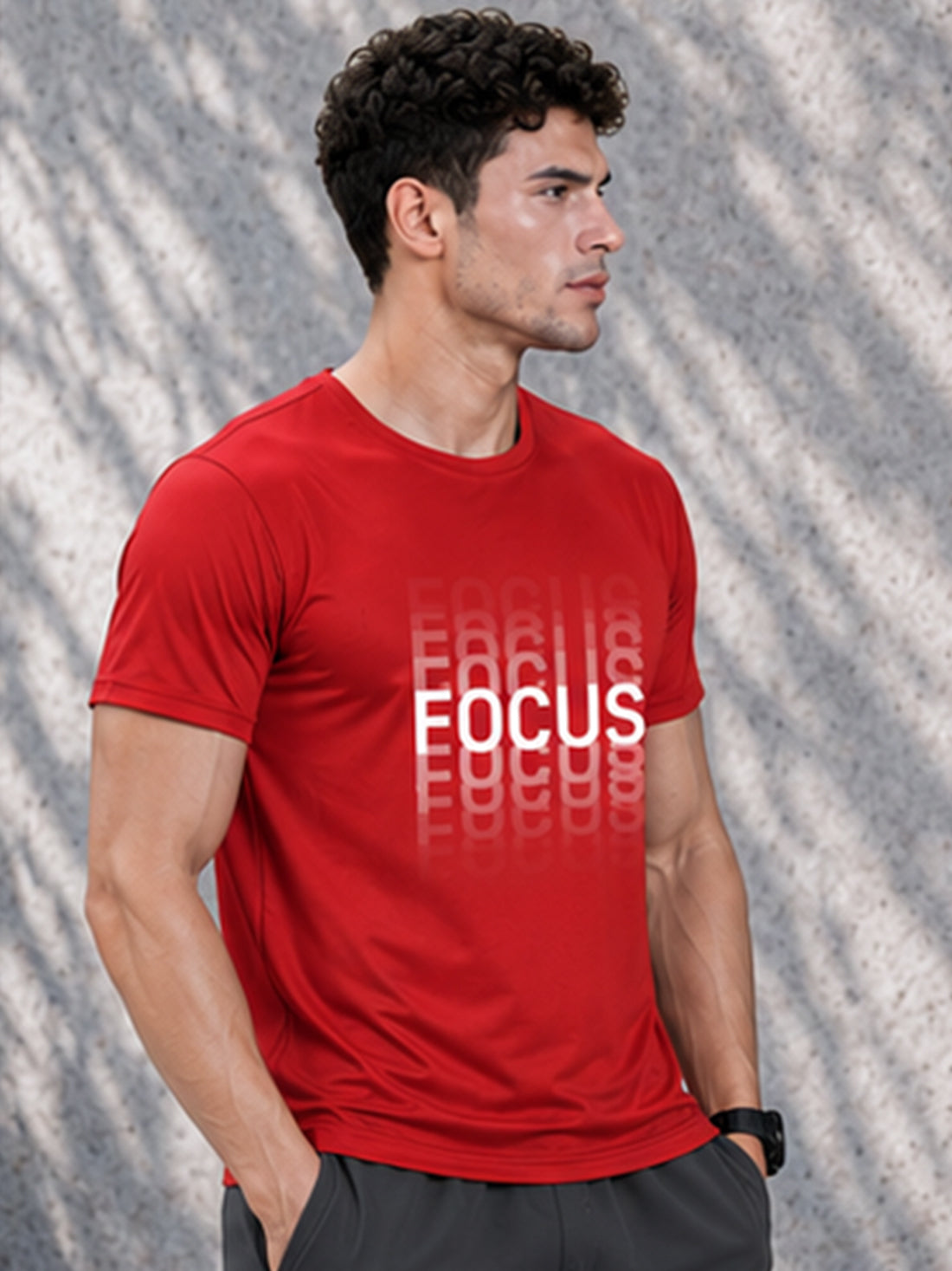 Focus Men's Black Performance T-Shirt | Quick Dry Gym Wear | DPASSION