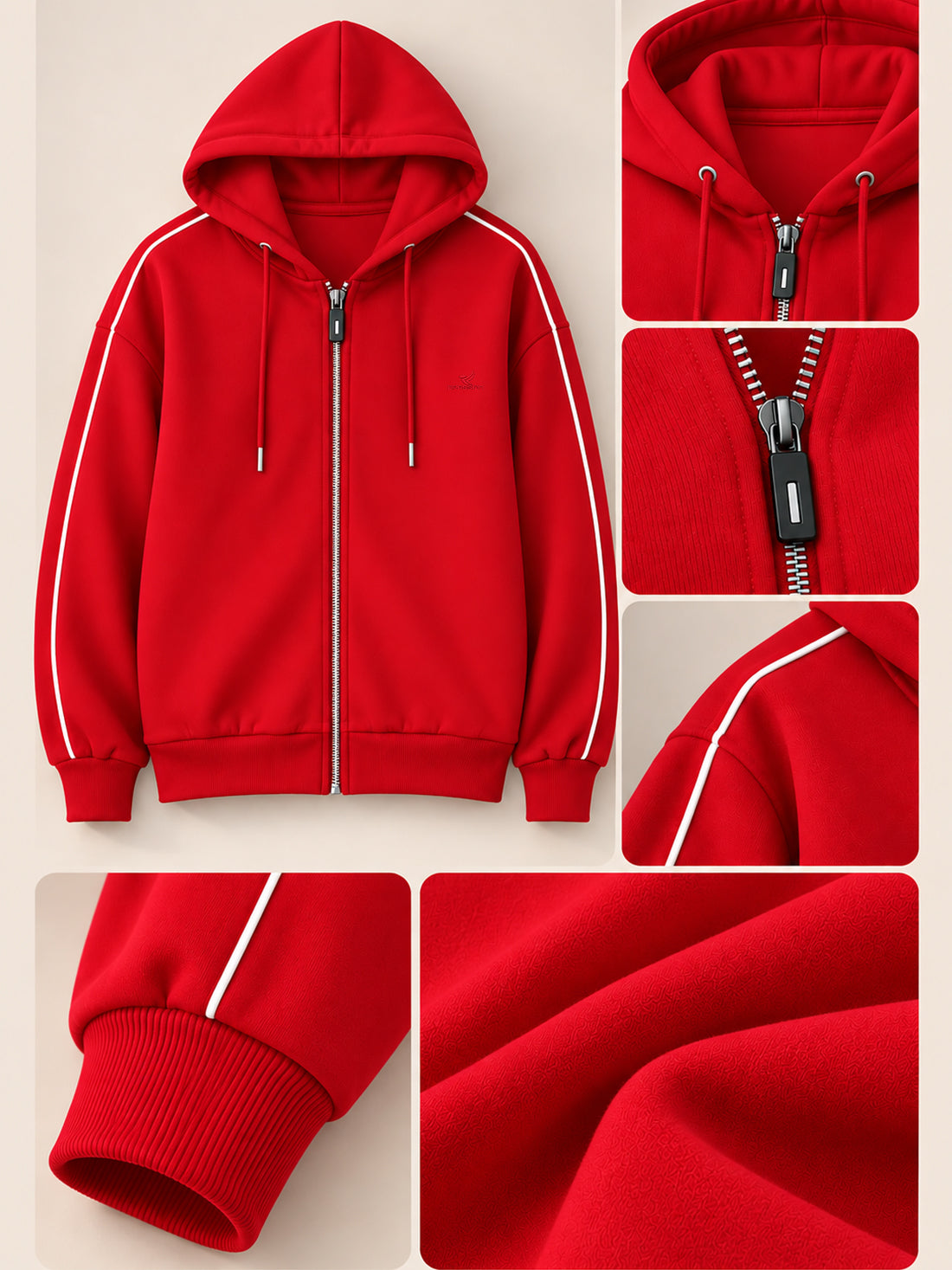 Dpassion Women’s Premium 320 GSM Cotton Fleece Full-Zip Hooded Sweatshirt – Manufacturer, Wholesaler & Exporter