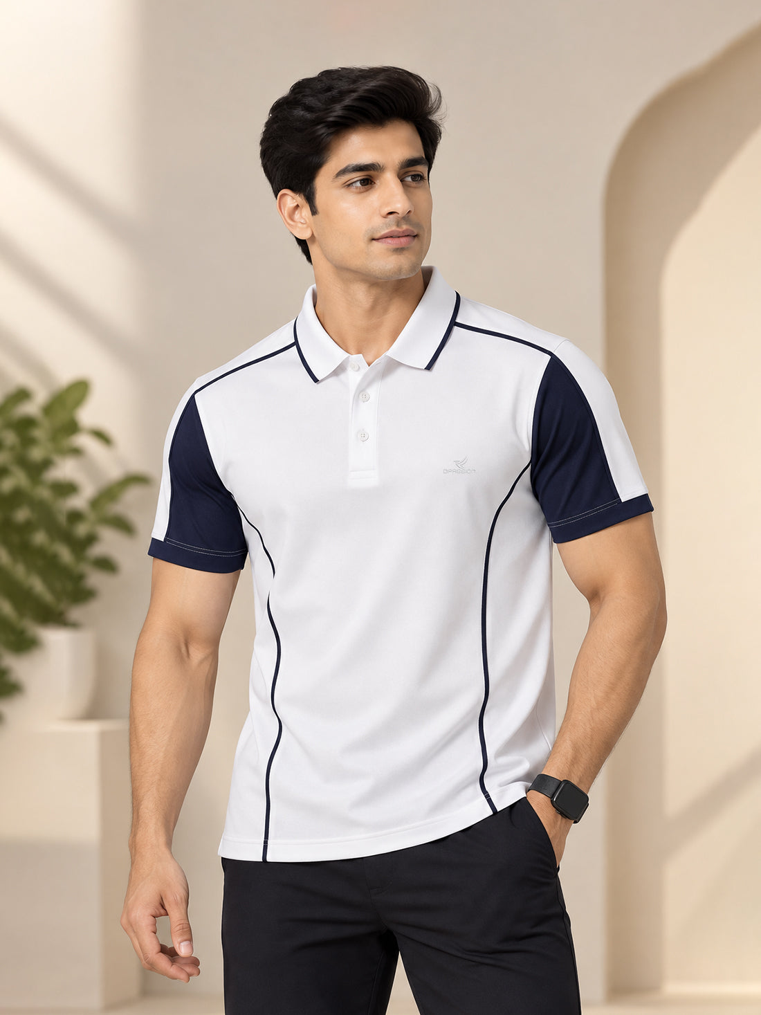 Men's 250 GSM Polyester Spandex Half-Sleeve Polo T-Shirt | Premium Performance Fabric | Wholesale Manufacturer