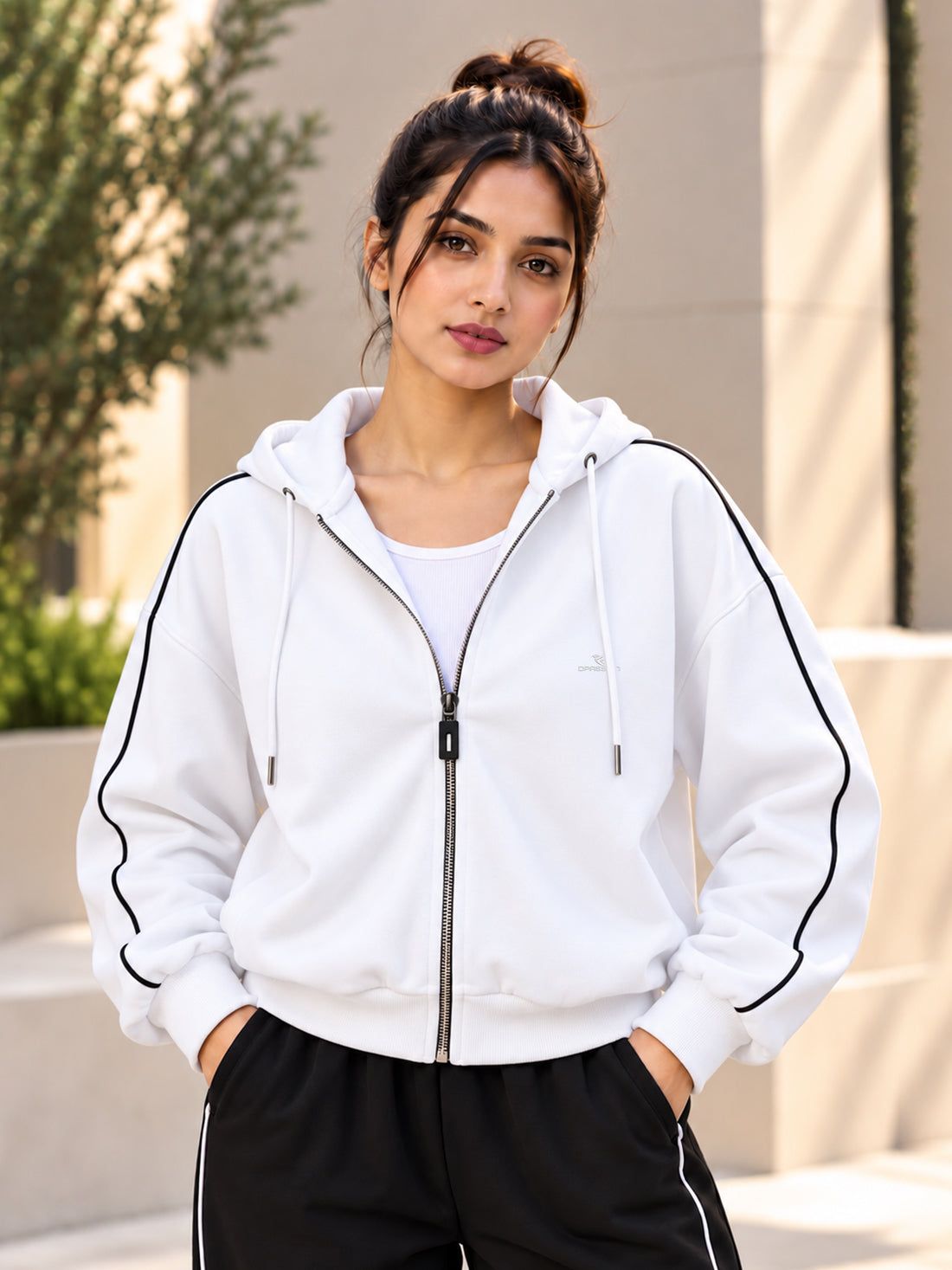 Dpassion Women’s Premium 320 GSM Cotton Fleece Full-Zip Hooded Sweatshirt – Manufacturer, Wholesaler & Exporter