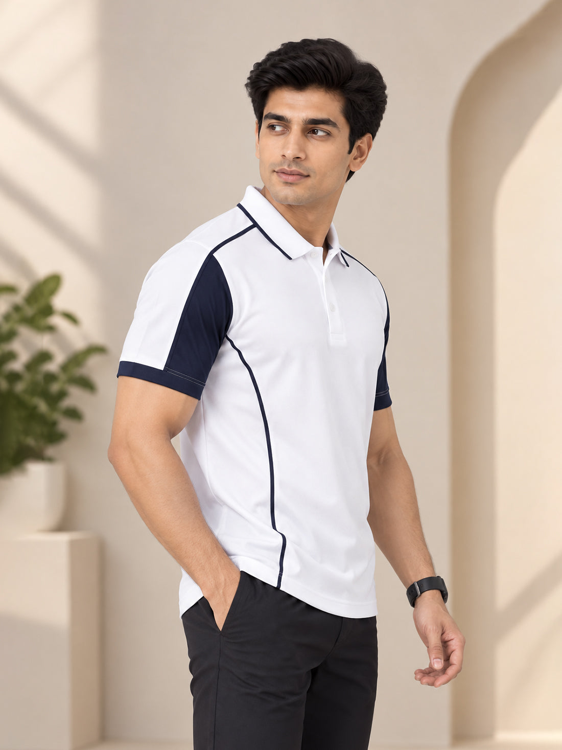 Men's 250 GSM Polyester Spandex Half-Sleeve Polo T-Shirt | Premium Performance Fabric | Wholesale Manufacturer