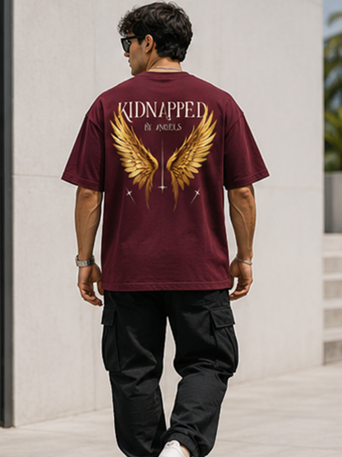 Men's Oversized Drop Shoulder T-Shirt | 100% Cotton Relaxed Fit Round Neck Streetwear Tee