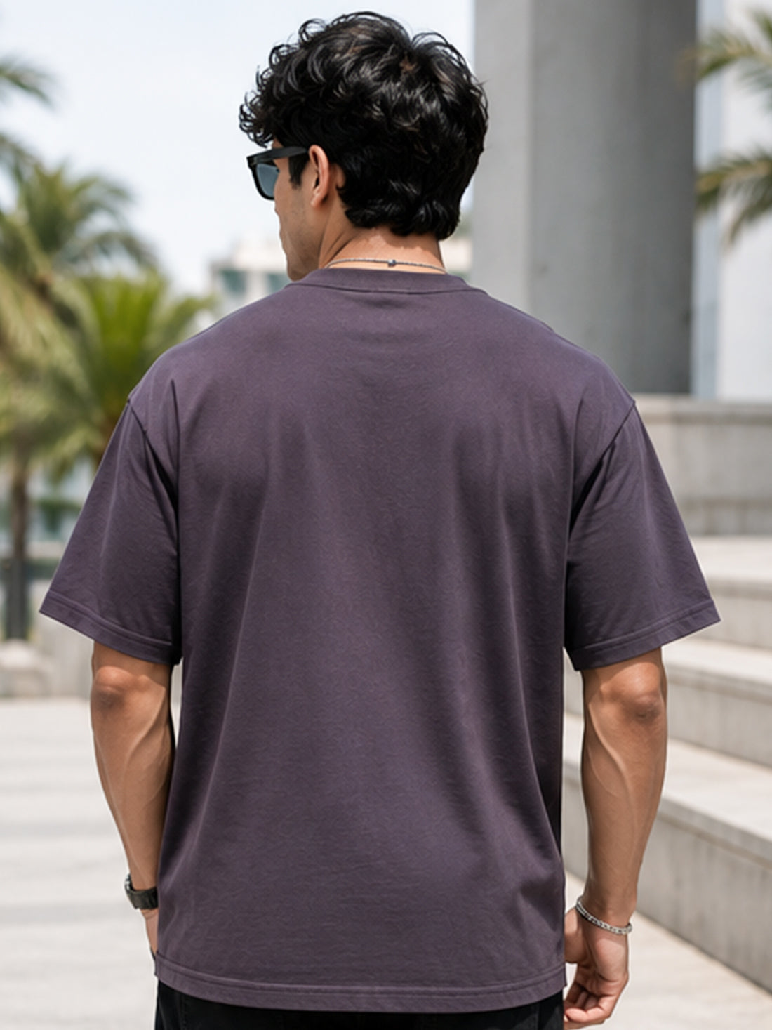 Men's Oversized Drop Shoulder T-Shirt | 100% Cotton Relaxed Fit Round Neck Streetwear Tee