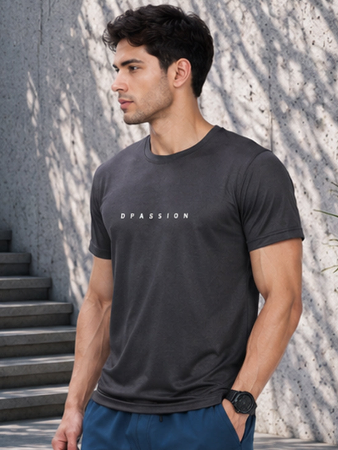 Don't Overthink Shit Men's Black Performance T-Shirt | Quick Dry Gym Wear | DPASSION
