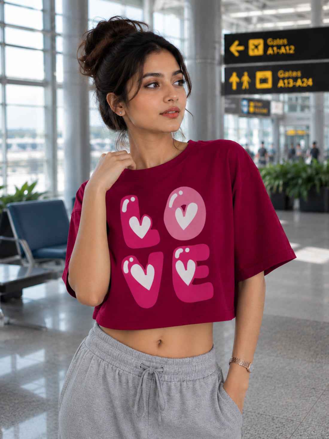 Women's Oversized Crop T-Shirt | Premium Cotton Manufacturer India
