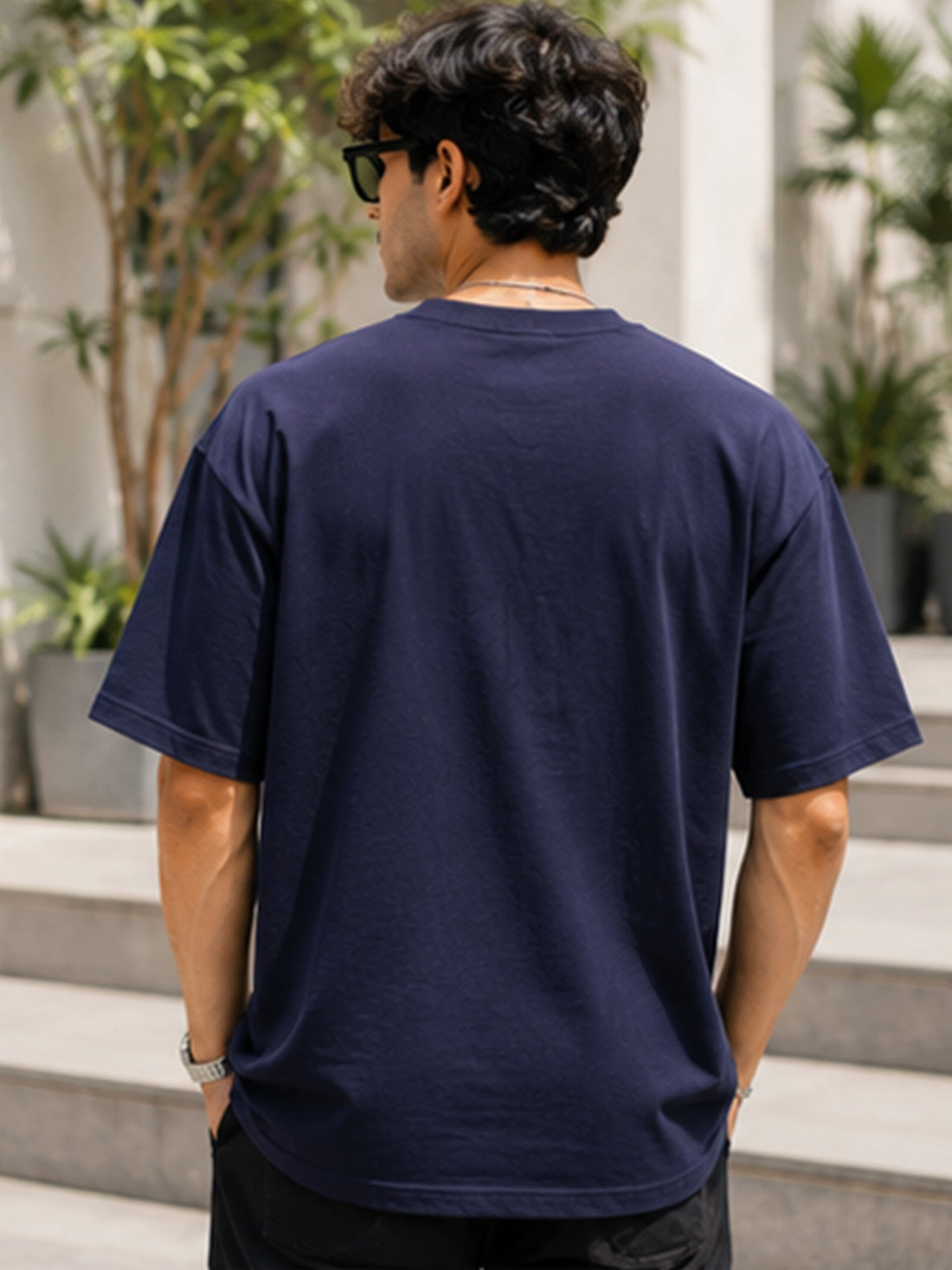 Men's Oversized Drop Shoulder T-Shirt | 100% Cotton Relaxed Fit Round Neck Streetwear Tee