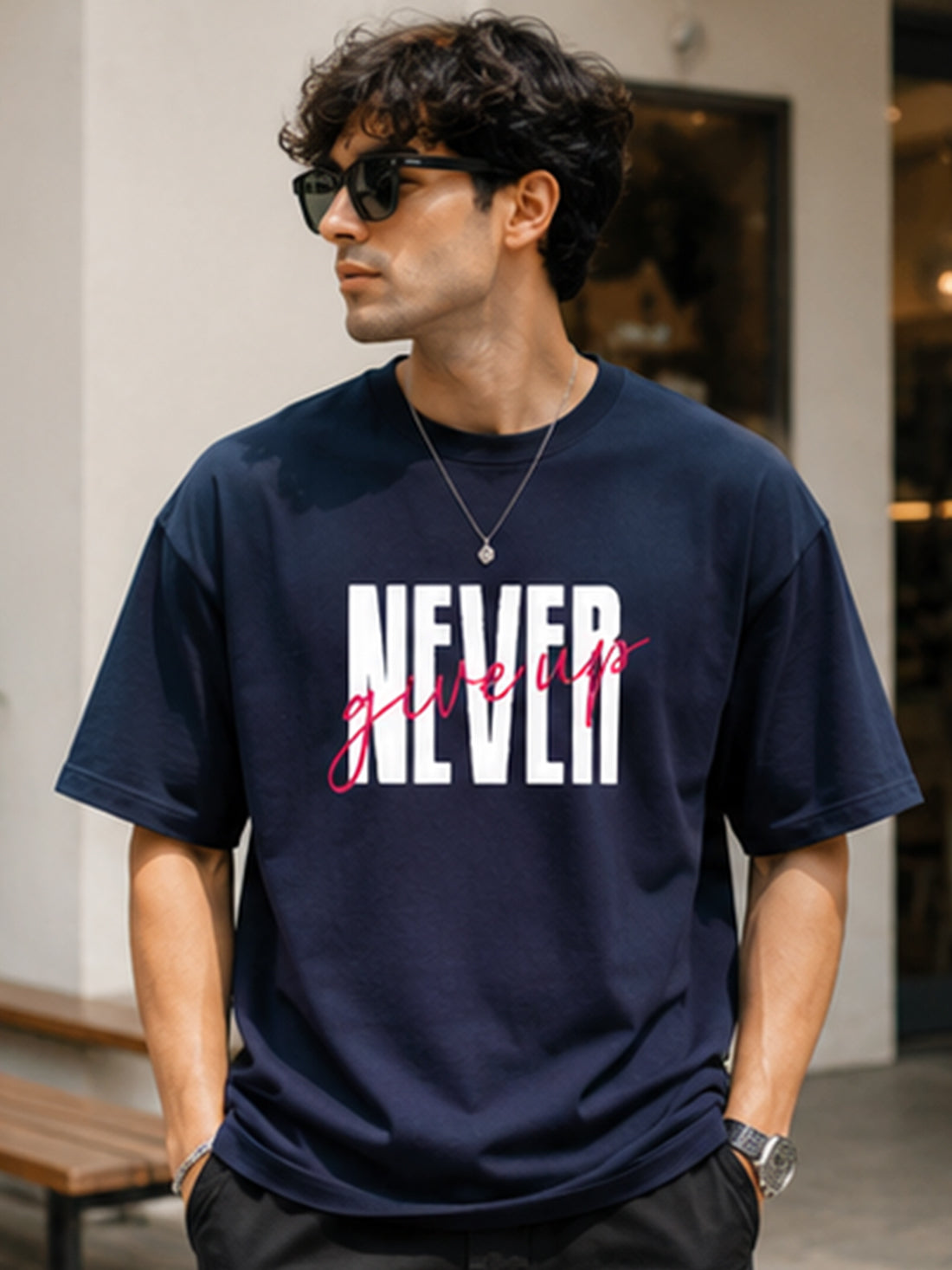 Men's Oversized Drop Shoulder T-Shirt | 100% Cotton Relaxed Fit Round Neck Streetwear Tee