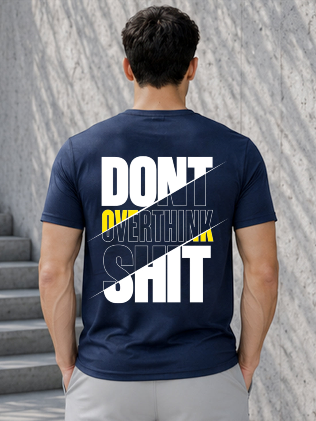 Don't Overthink Shit Men's Black Performance T-Shirt | Quick Dry Gym Wear | DPASSION