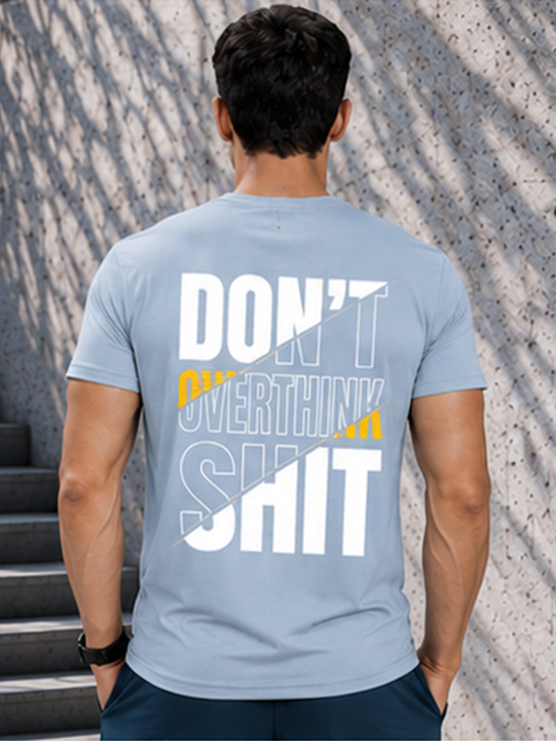 Don't Overthink Shit Men's Black Performance T-Shirt | Quick Dry Gym Wear | DPASSION