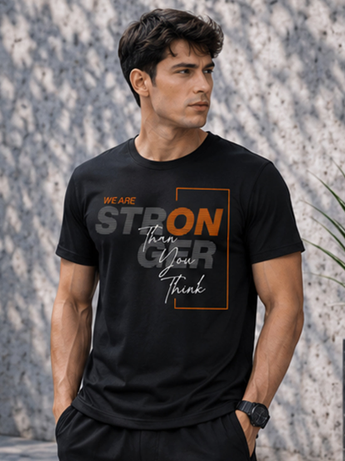 Stronger Than You Think Men's Black Performance T-Shirt | Quick Dry Sportswear | DPASSION
