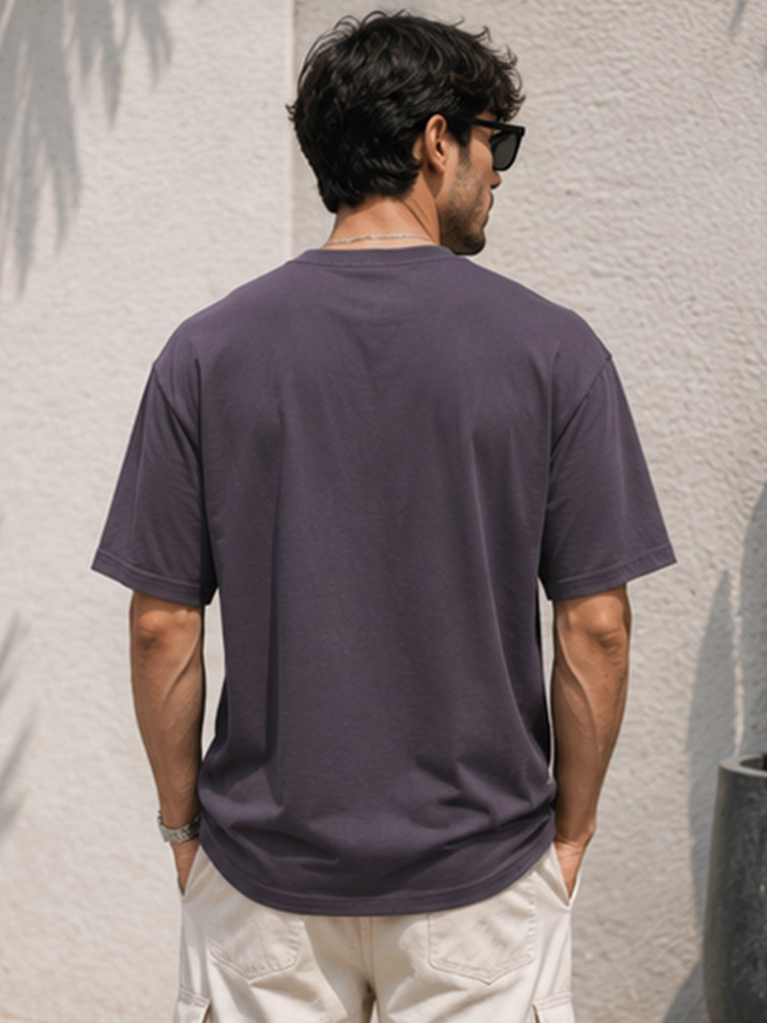 Men's Oversized Drop Shoulder T-Shirt | 100% Cotton Relaxed Fit Round Neck Streetwear Tee