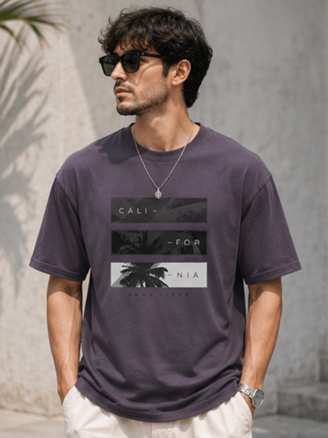 Men's Oversized Drop Shoulder T-Shirt | 100% Cotton Relaxed Fit Round Neck Streetwear Tee