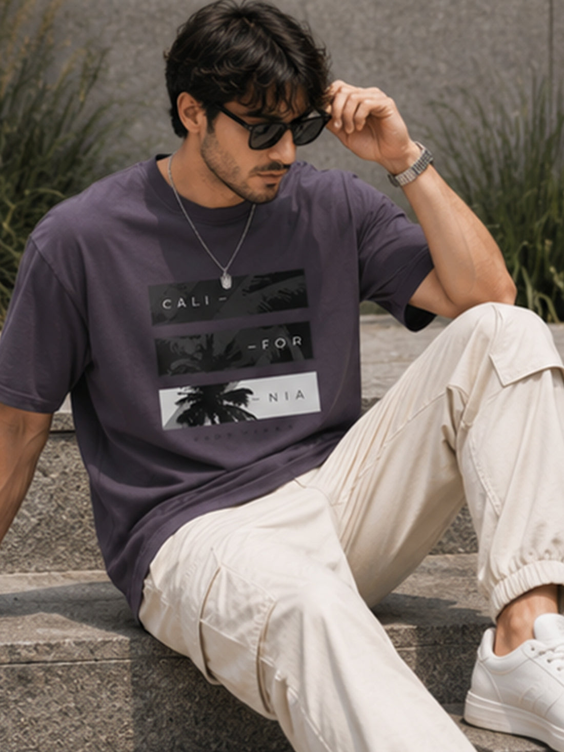 Men's Oversized Drop Shoulder T-Shirt | 100% Cotton Relaxed Fit Round Neck Streetwear Tee