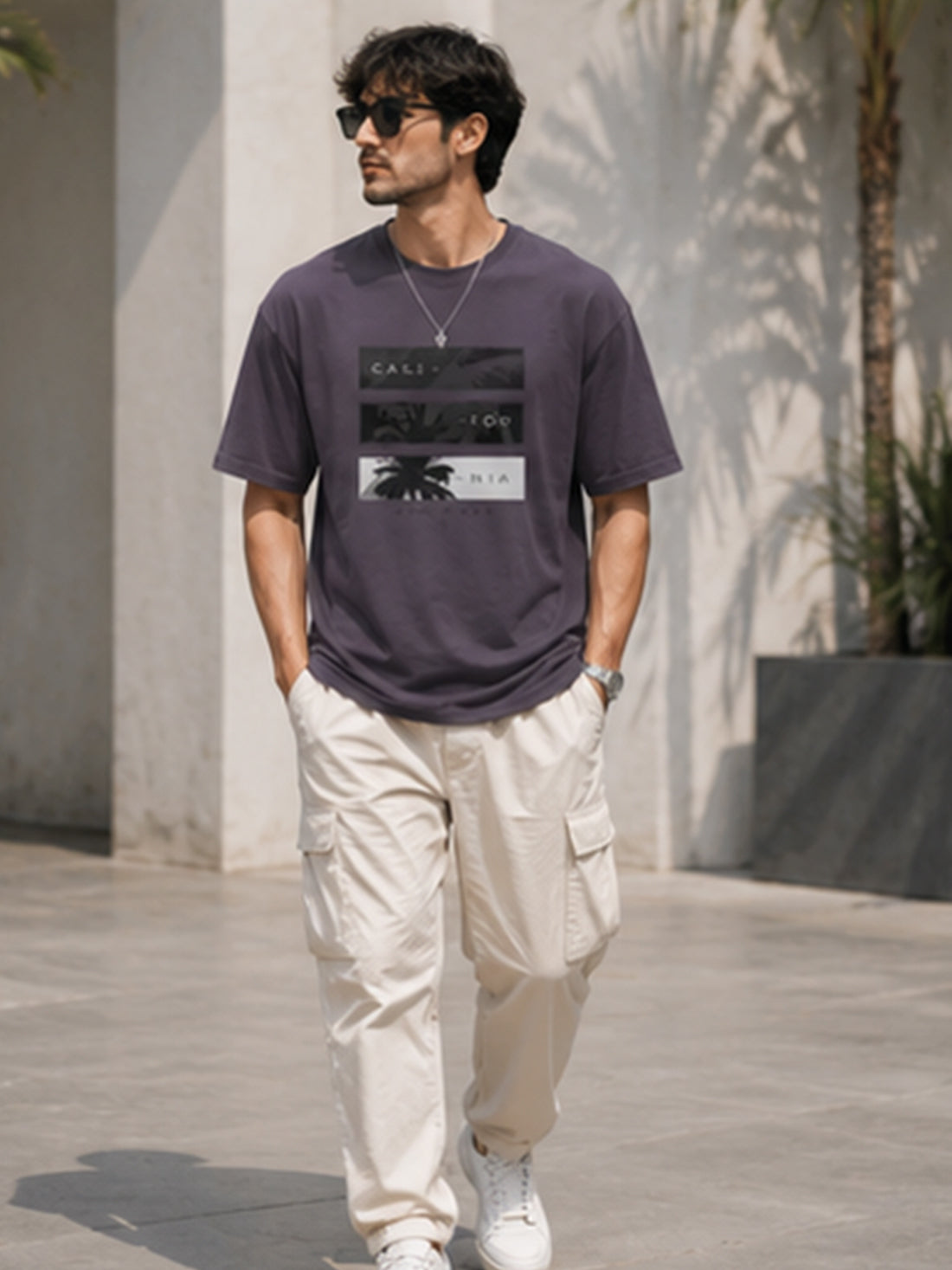 Men's Oversized Drop Shoulder T-Shirt | 100% Cotton Relaxed Fit Round Neck Streetwear Tee