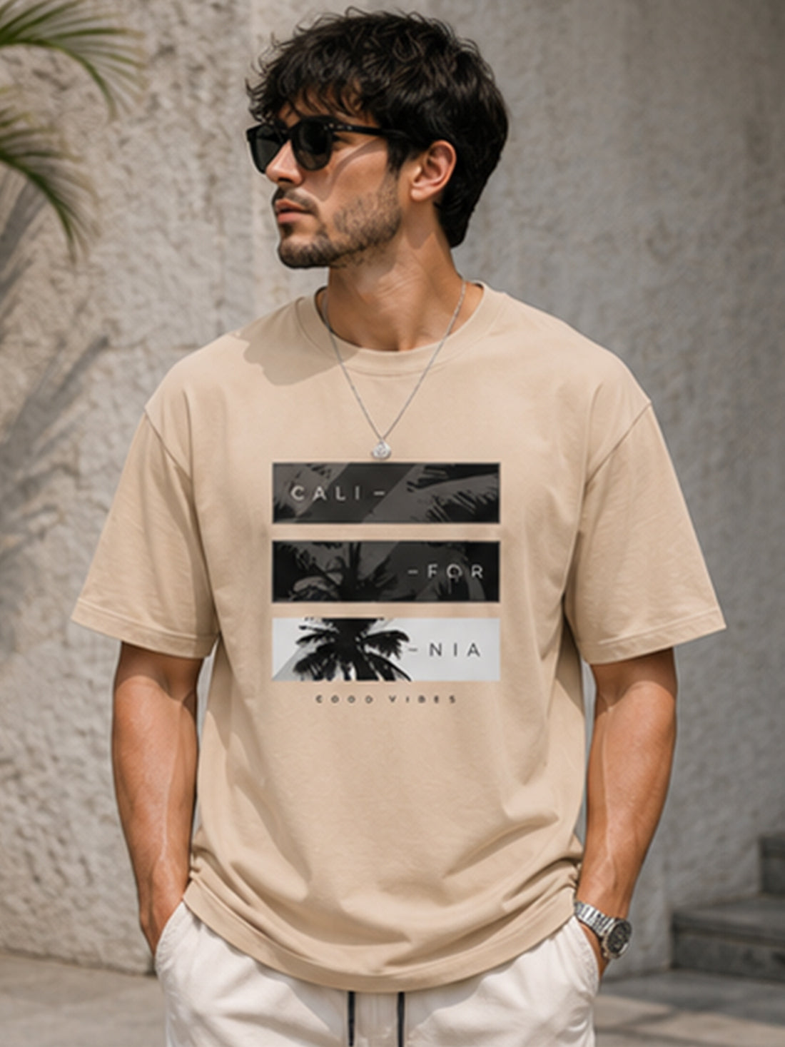 Men's Oversized Drop Shoulder T-Shirt | 100% Cotton Relaxed Fit Round Neck Streetwear Tee