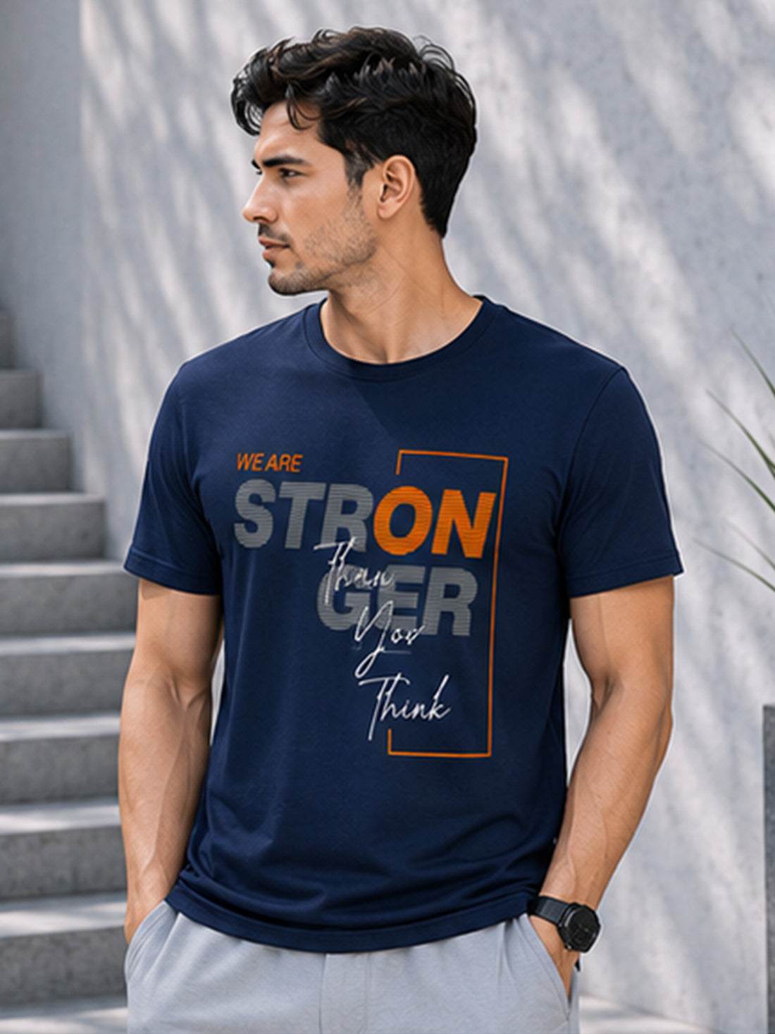 Stronger Than You Think Men's Black Performance T-Shirt | Quick Dry Sportswear | DPASSION