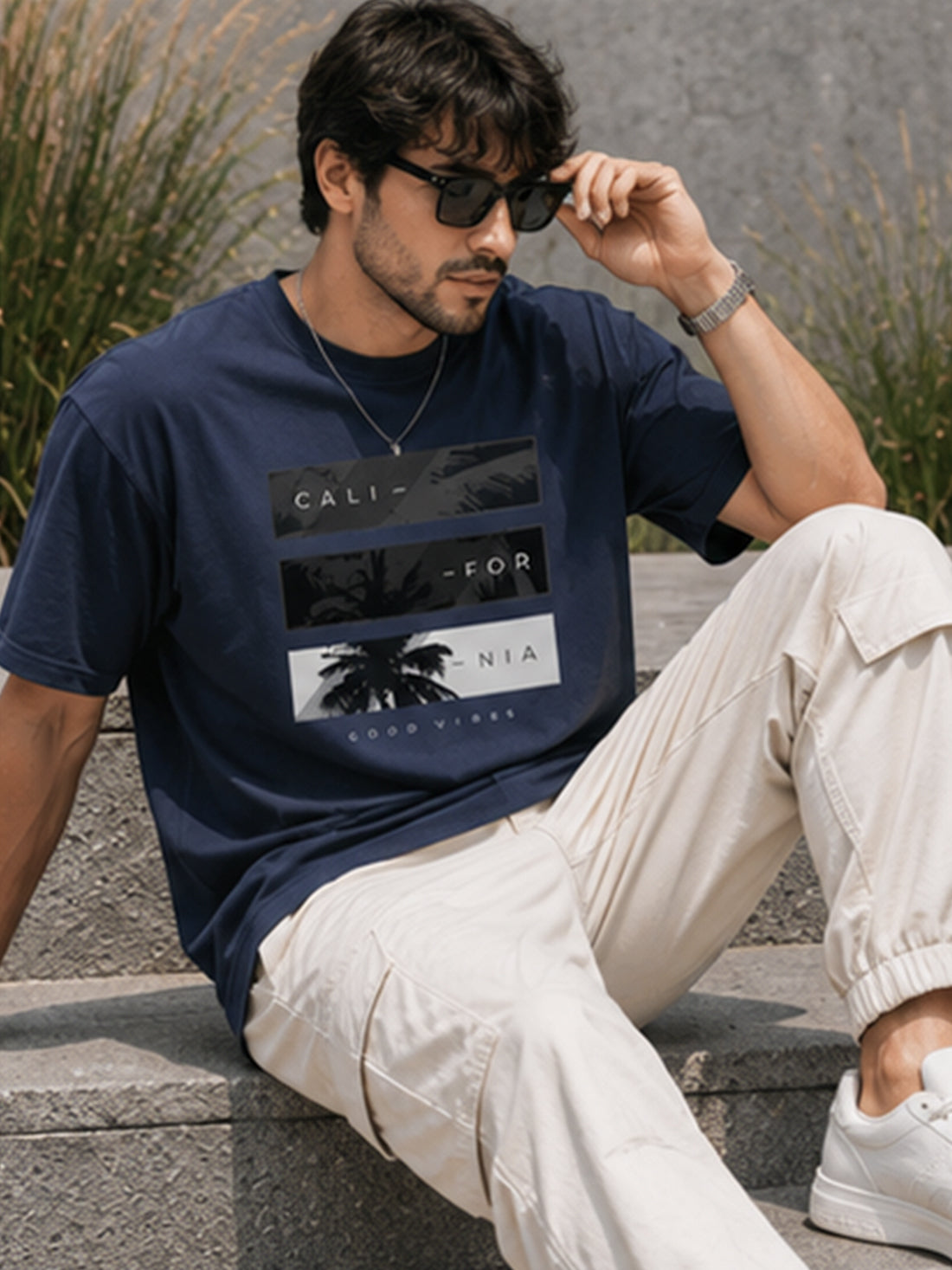 Men's Oversized Drop Shoulder T-Shirt | 100% Cotton Relaxed Fit Round Neck Streetwear Tee