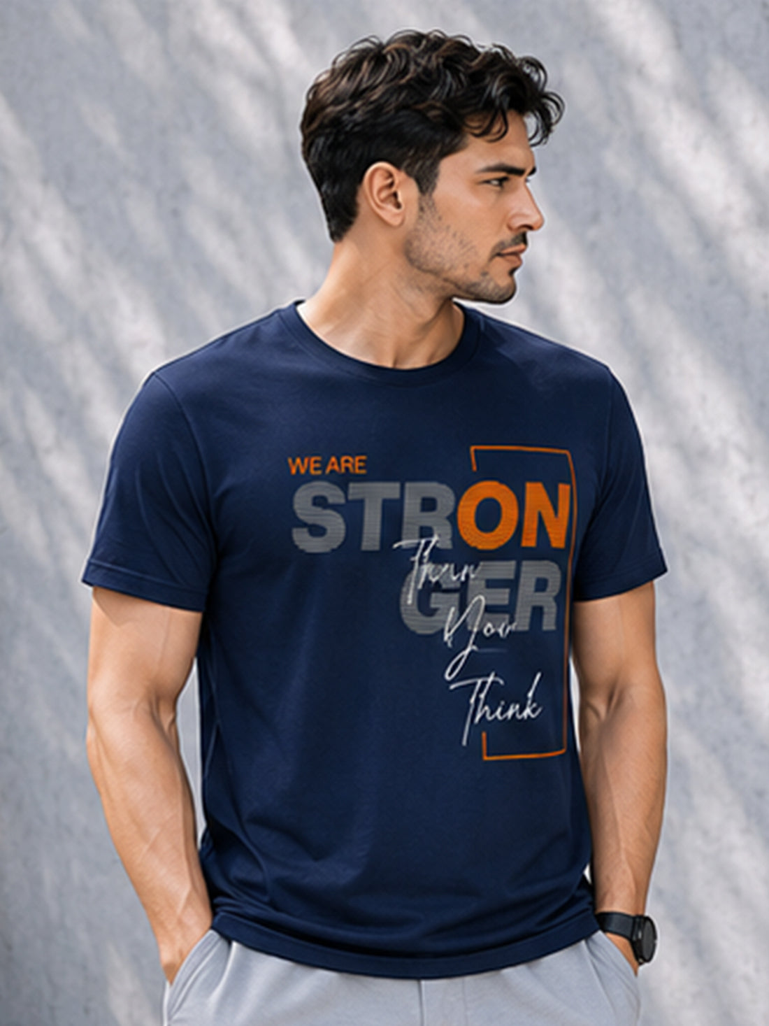Stronger Than You Think Men's Black Performance T-Shirt | Quick Dry Sportswear | DPASSION