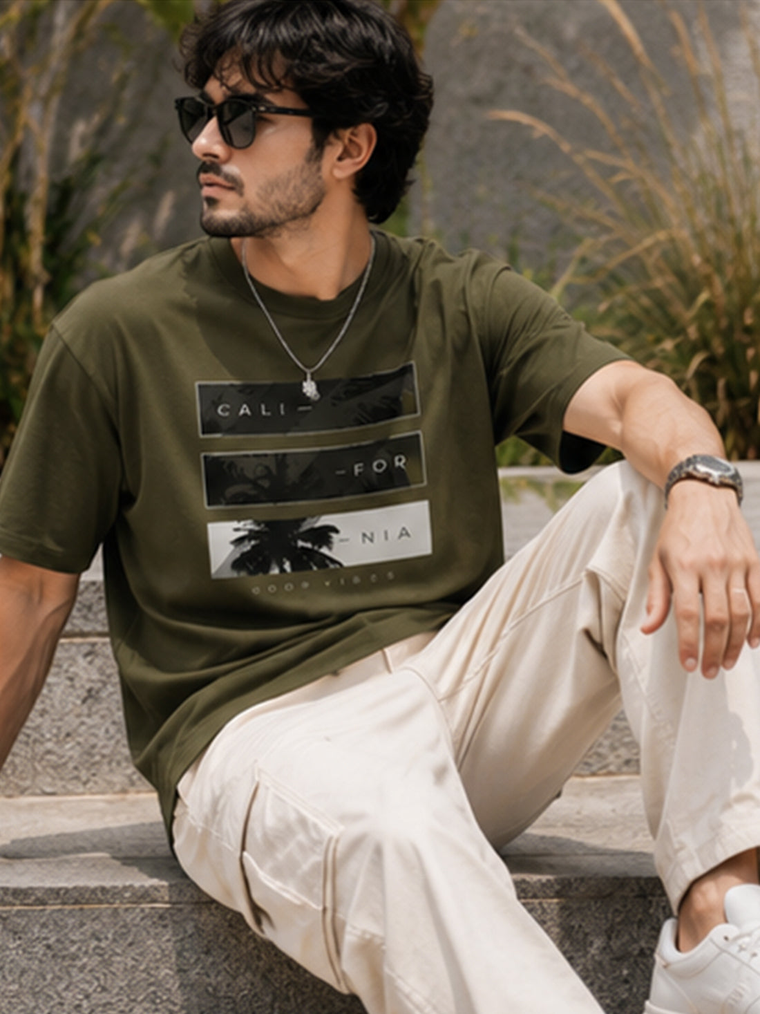 Men's Oversized Drop Shoulder T-Shirt | 100% Cotton Relaxed Fit Round Neck Streetwear Tee