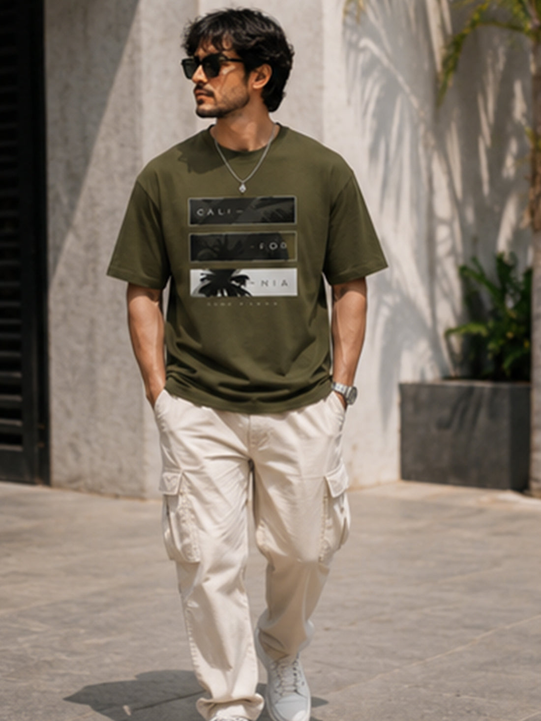 Men's Oversized Drop Shoulder T-Shirt | 100% Cotton Relaxed Fit Round Neck Streetwear Tee