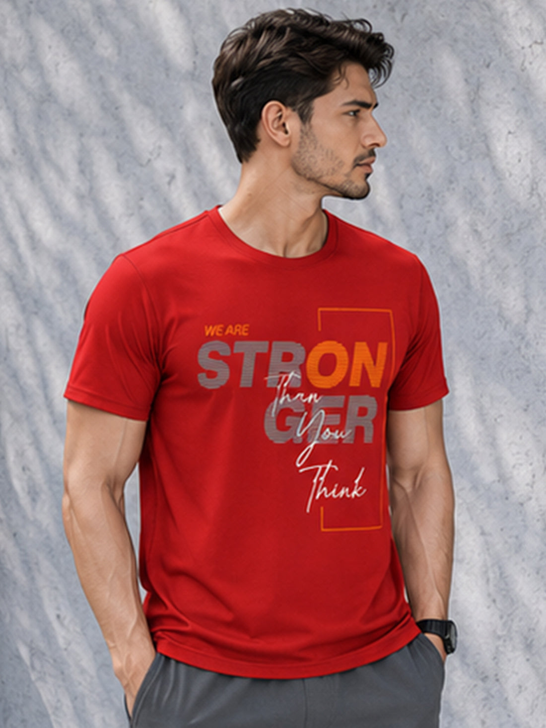 Stronger Than You Think Men's Black Performance T-Shirt | Quick Dry Sportswear | DPASSION