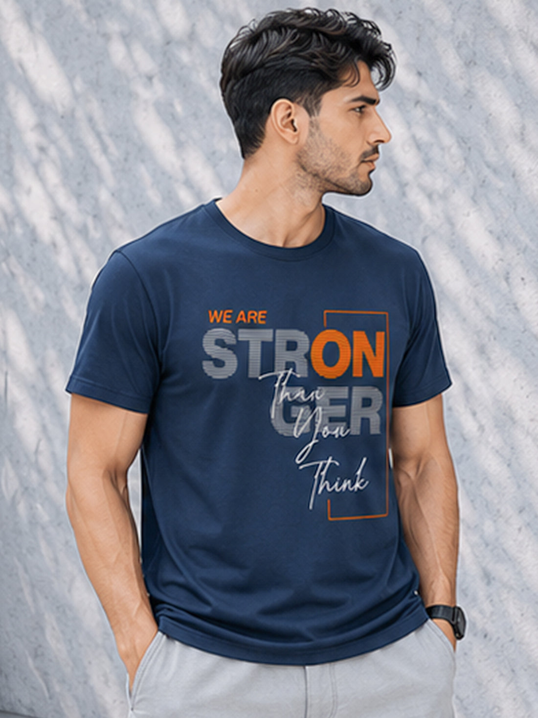 Stronger Than You Think Men's Black Performance T-Shirt | Quick Dry Sportswear | DPASSION