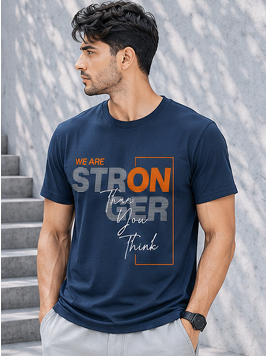 Stronger Than You Think Men's Black Performance T-Shirt | Quick Dry Sportswear | DPASSION