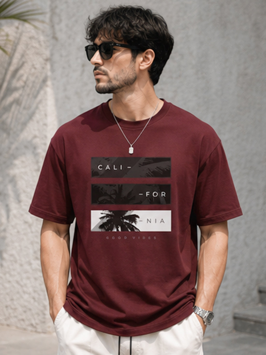 Men's Oversized Drop Shoulder T-Shirt | 100% Cotton Relaxed Fit Round Neck Streetwear Tee