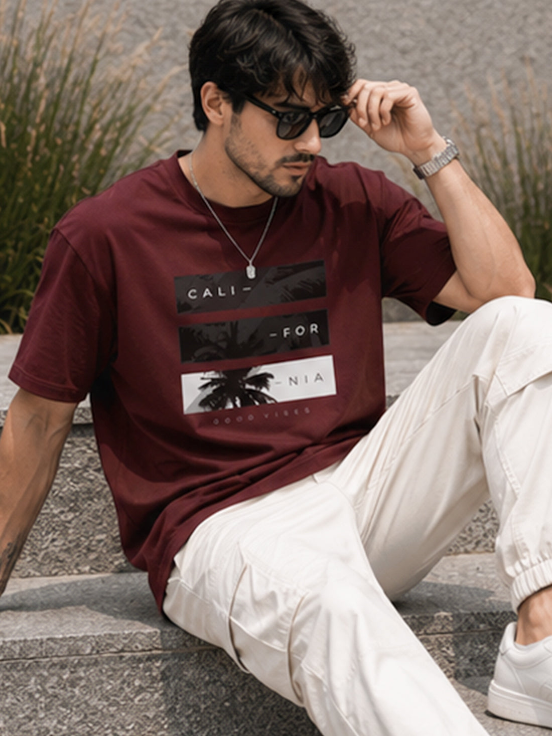 Men's Oversized Drop Shoulder T-Shirt | 100% Cotton Relaxed Fit Round Neck Streetwear Tee