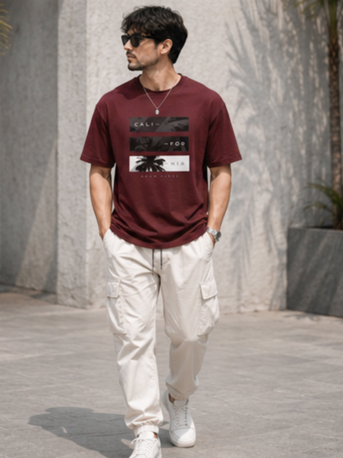 Men's Oversized Drop Shoulder T-Shirt | 100% Cotton Relaxed Fit Round Neck Streetwear Tee