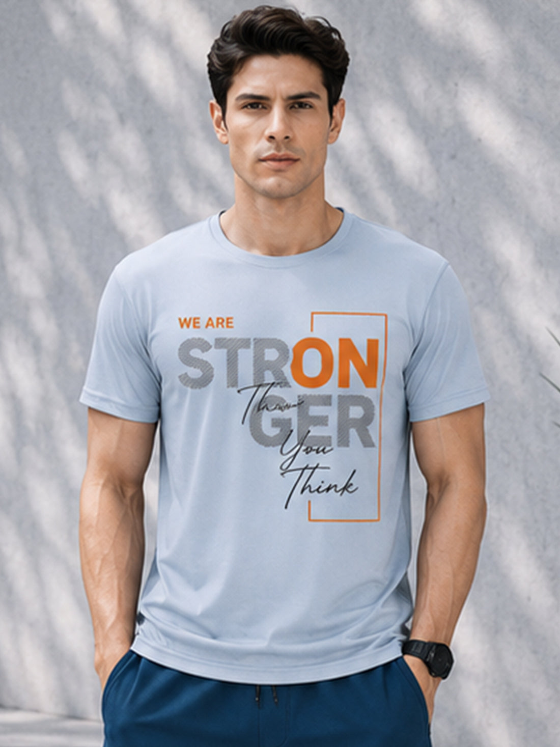 Stronger Than You Think Men's Black Performance T-Shirt | Quick Dry Sportswear | DPASSION