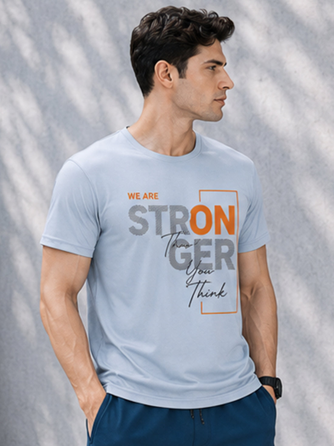 Stronger Than You Think Men's Black Performance T-Shirt | Quick Dry Sportswear | DPASSION