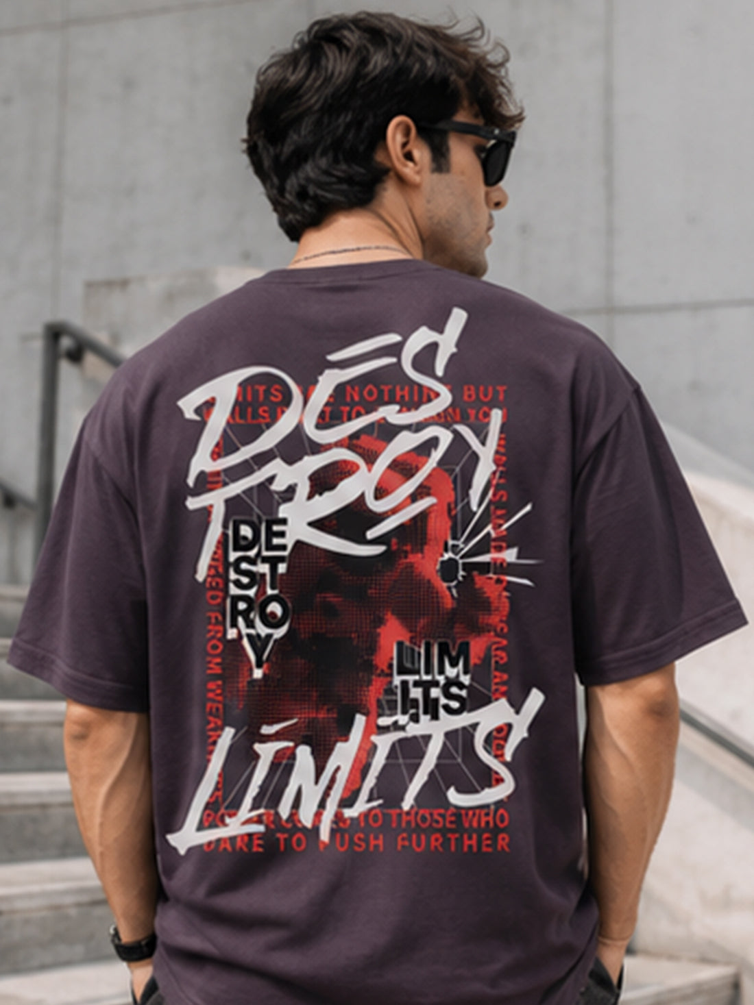 Men's Oversized Drop Shoulder T-Shirt | 100% Cotton Relaxed Fit Round Neck Streetwear Tee