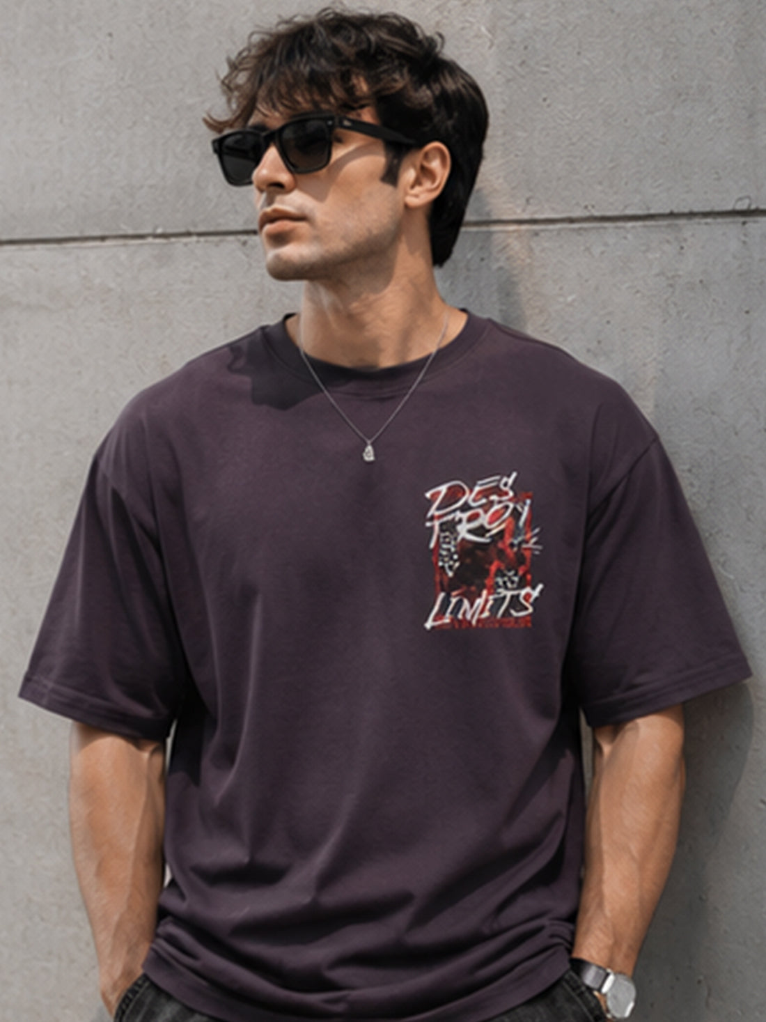 Men's Oversized Drop Shoulder T-Shirt | 100% Cotton Relaxed Fit Round Neck Streetwear Tee